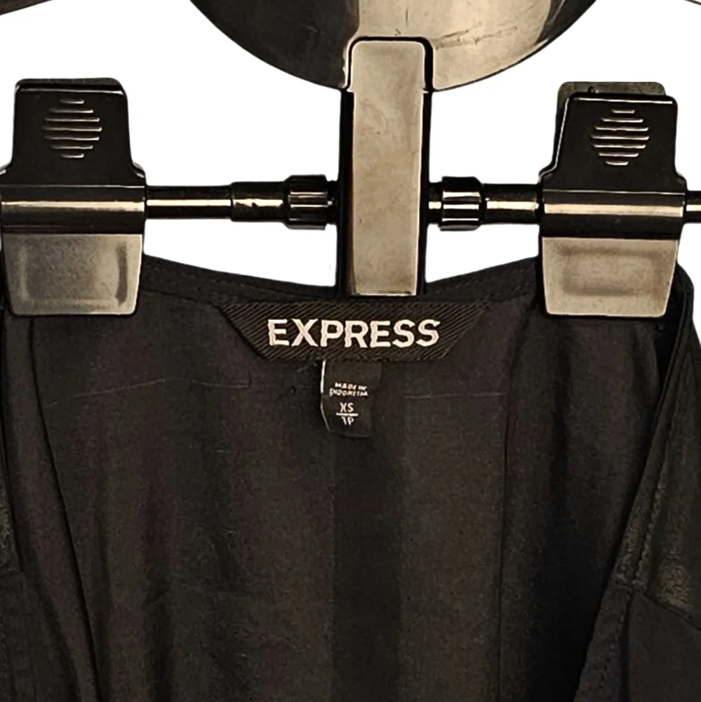Express Women's Black Dress Shirt with Gold Zipper | Size XS - Picture 5 of 8